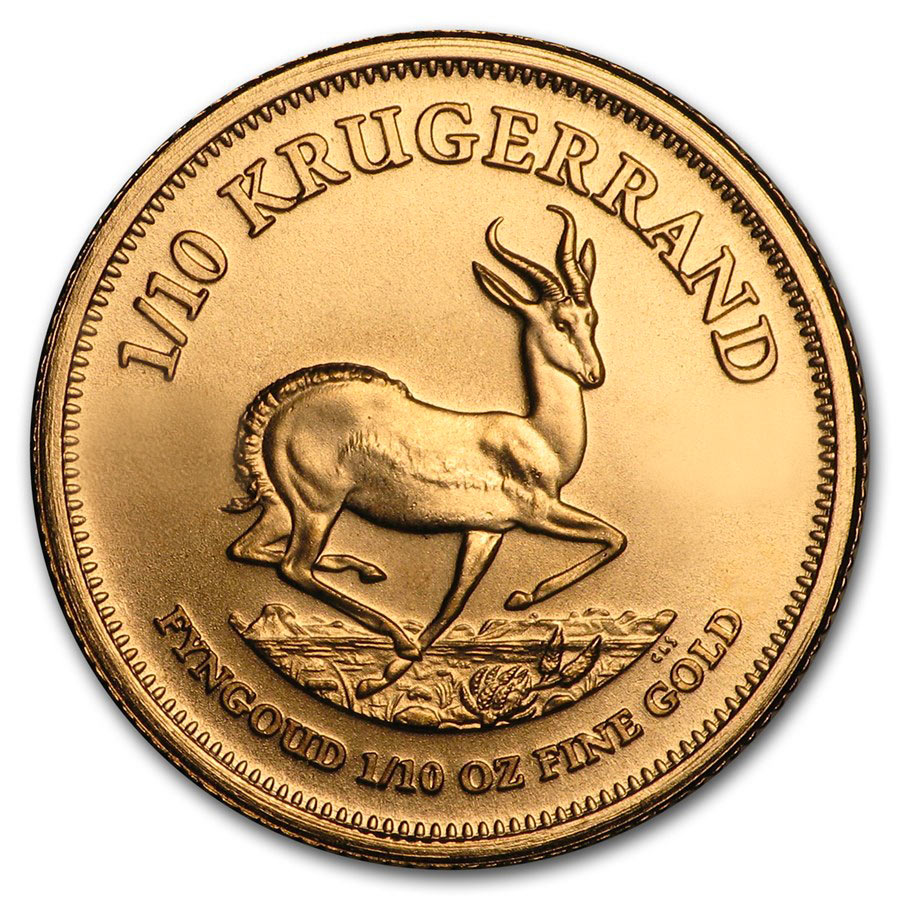 1/10 oz Fine Gold Coin 916.7 Krugerrand - Mixed Years