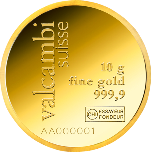 Valcambi 10g Gold Round Bar