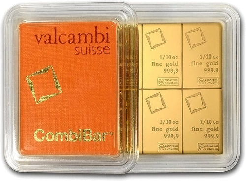 Valcambi 10 x 1/10oz Fine Gold CombiBar