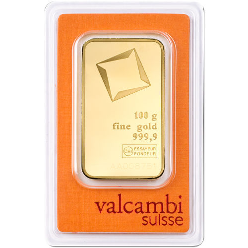 Valcambi 100g Fine Gold Bar .999