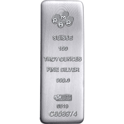 PAMP Suisse 500oz Cast Silver 5-PACK Bar (BOXED)