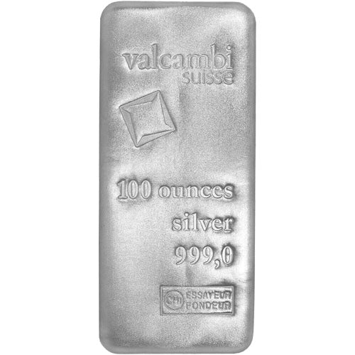 Valcambi 100oz Cast Silver Bar