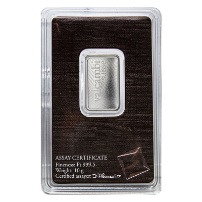 Valcambi 10g Platinum Bar .9995