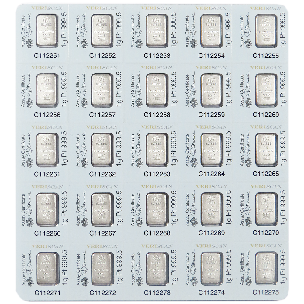 PAMP Suisse 25 x 1g Multigram Combibar Platinum Bar