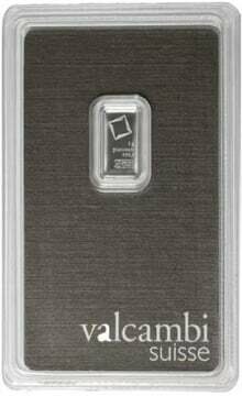 Valcambi 1 Gram Palladium Bar