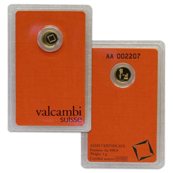 Valcambi 1g Gold Round Bar