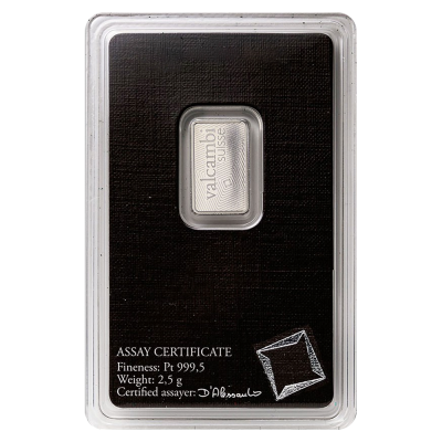 Valcambi 2.5 Gram Platinum Bar