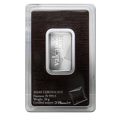 Valcambi 20g Platinum Bar .9995