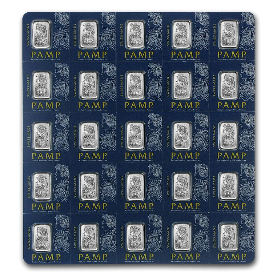 PAMP Suisse 25 x 1g Multigram Combibar Platinum Bar