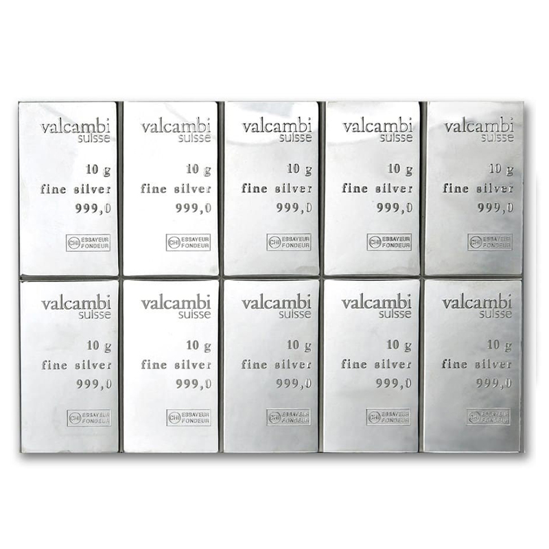 Valcambi 100g Silver CombiBar (10 x 10g)