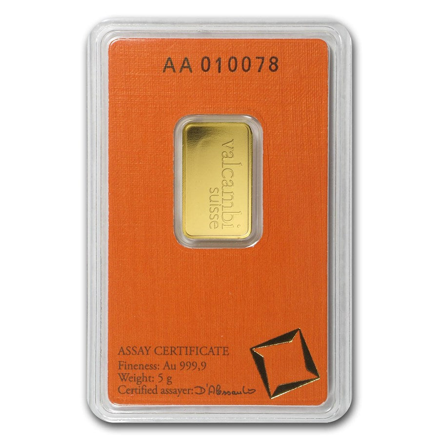 Valcambi 5g Fine Gold Bar