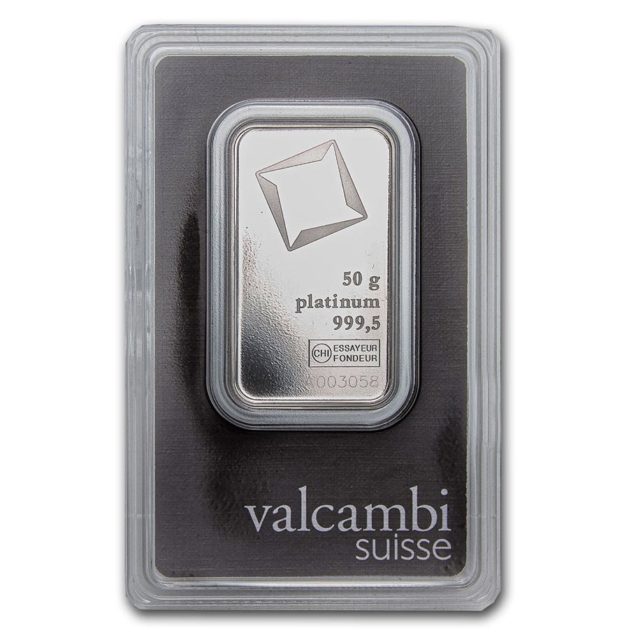 Valcambi 50g Platinum Bar .9995