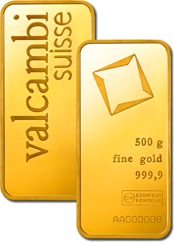 Valcambi 500g Gold Fine Bar