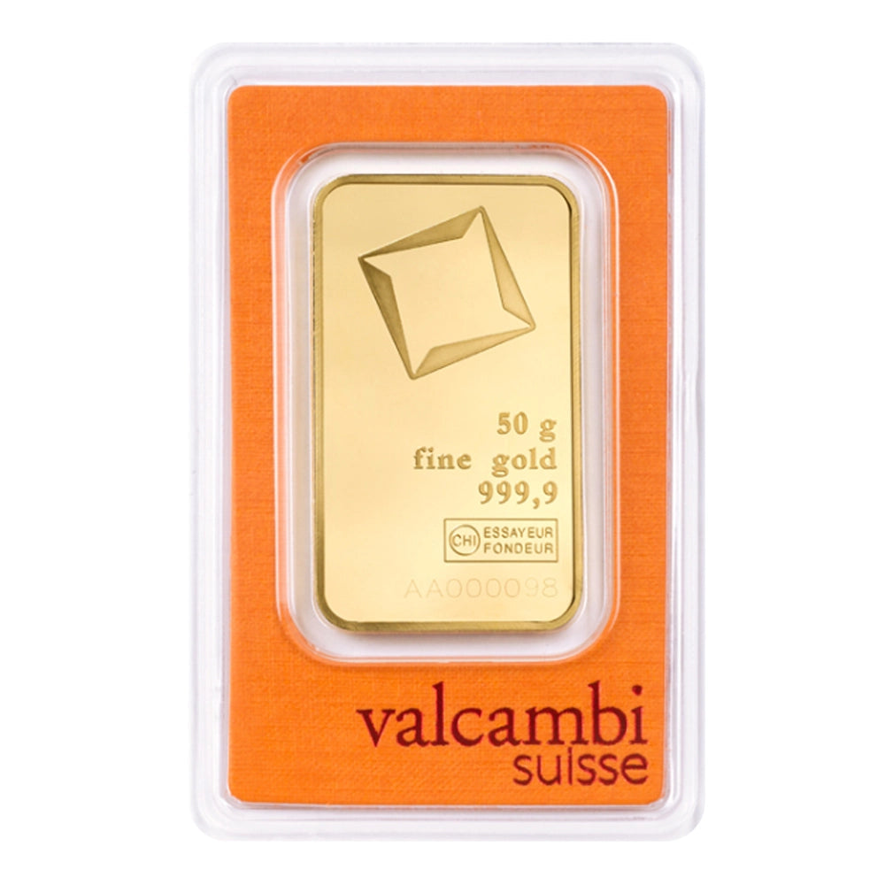 Valcambi 50g Fine Gold Bar