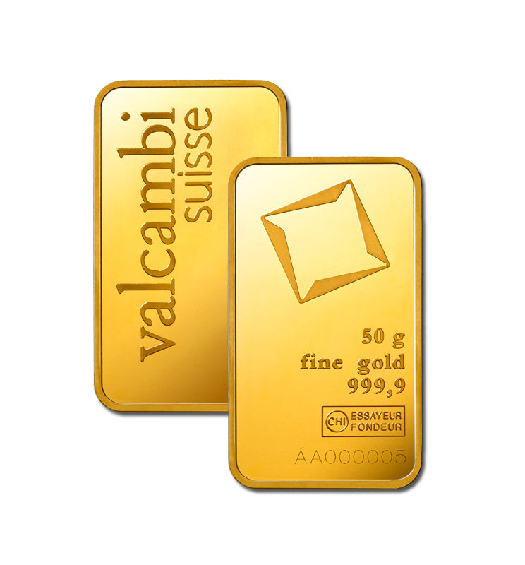 Valcambi 50g Fine Gold Bar