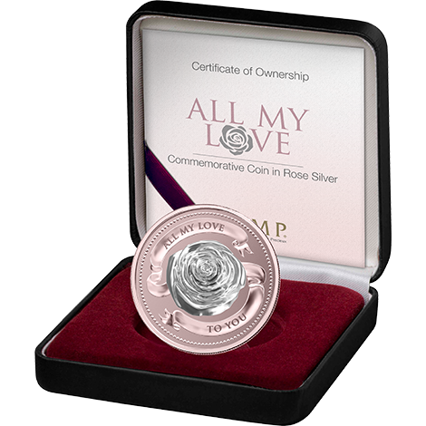 PAMP Suisse 1oz Fine Silver Coin 'All my Love'