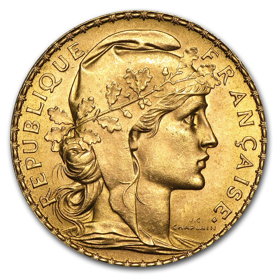 1 oz Fine Gold Napoléon (Coq de Chaplain) Coin 900.0