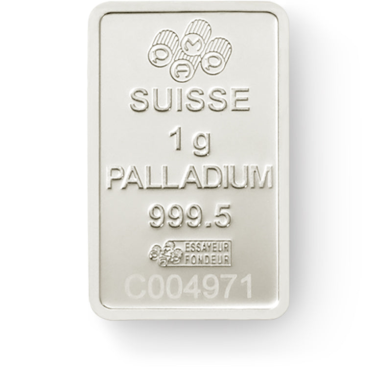 PAMP 1g Fine Palladium Bar - Lady Fortuna