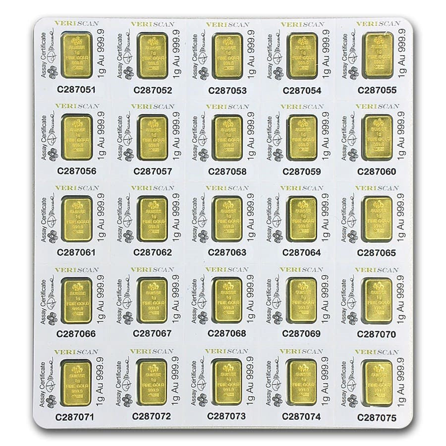 PAMP Suisse 25 x 1g Multigram Combibar Gold Bar