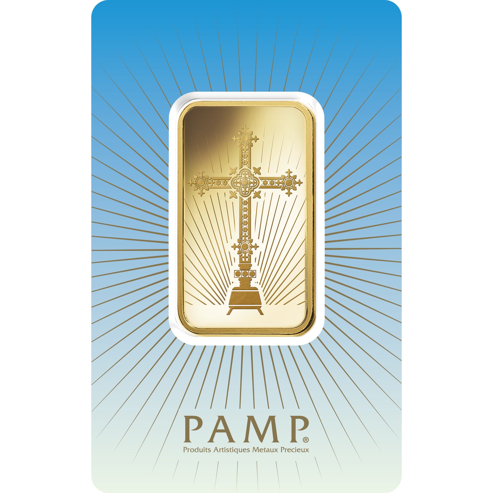 PAMP Suisse 1oz Fine Gold Mint Bar - Romanesque Cross