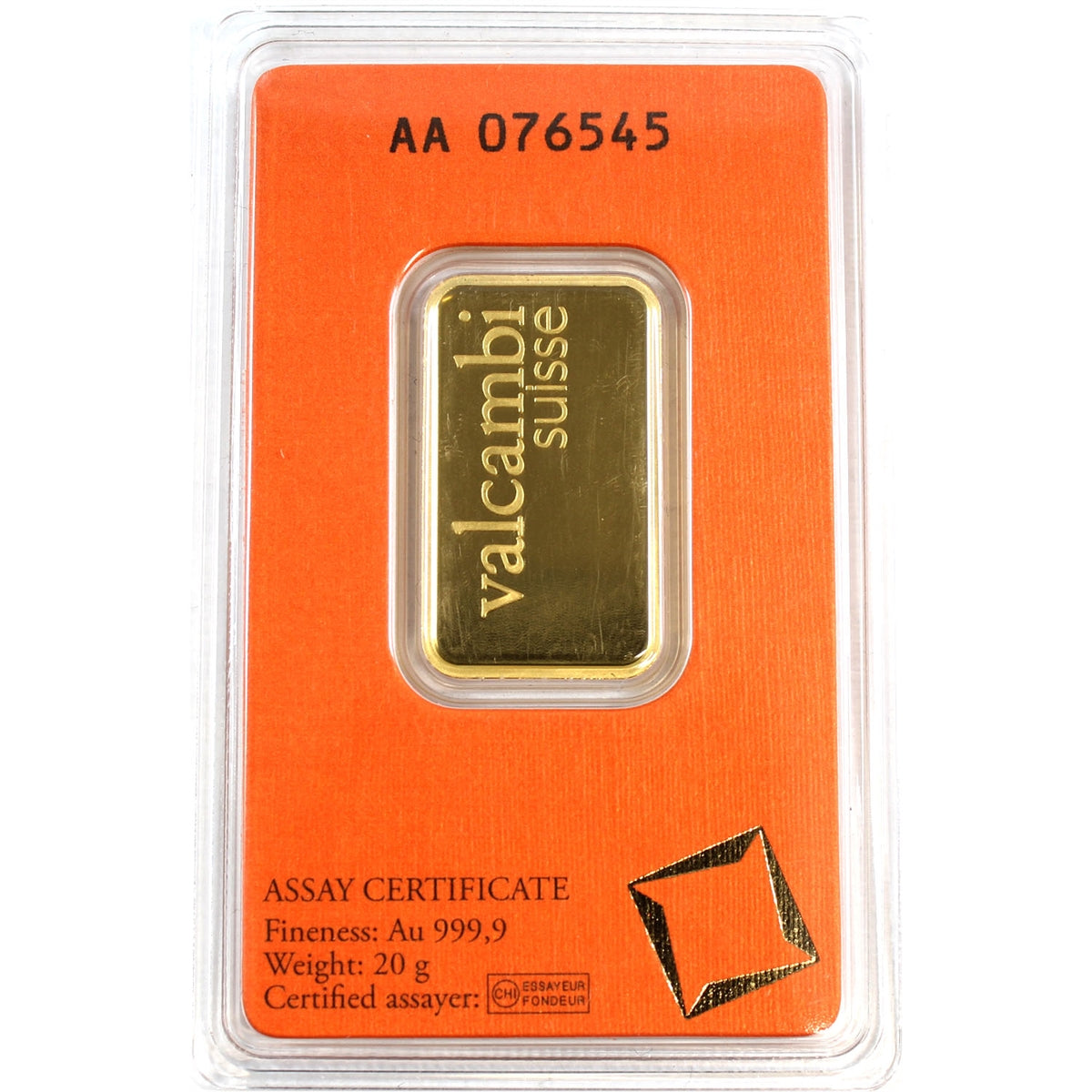 Valcambi 20g Fine Gold Bar