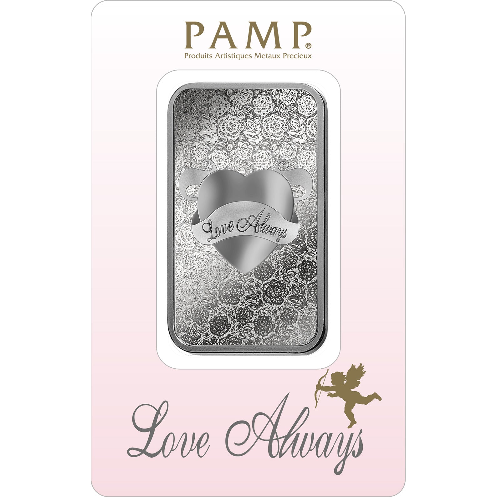 PAMP Suisse 1oz Fine Silver Bar - 'Love Always'