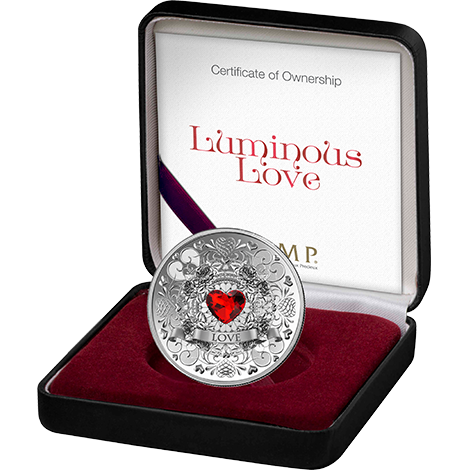 PAMP Suisse 1oz Fine Silver Coin 'Luminous Love'