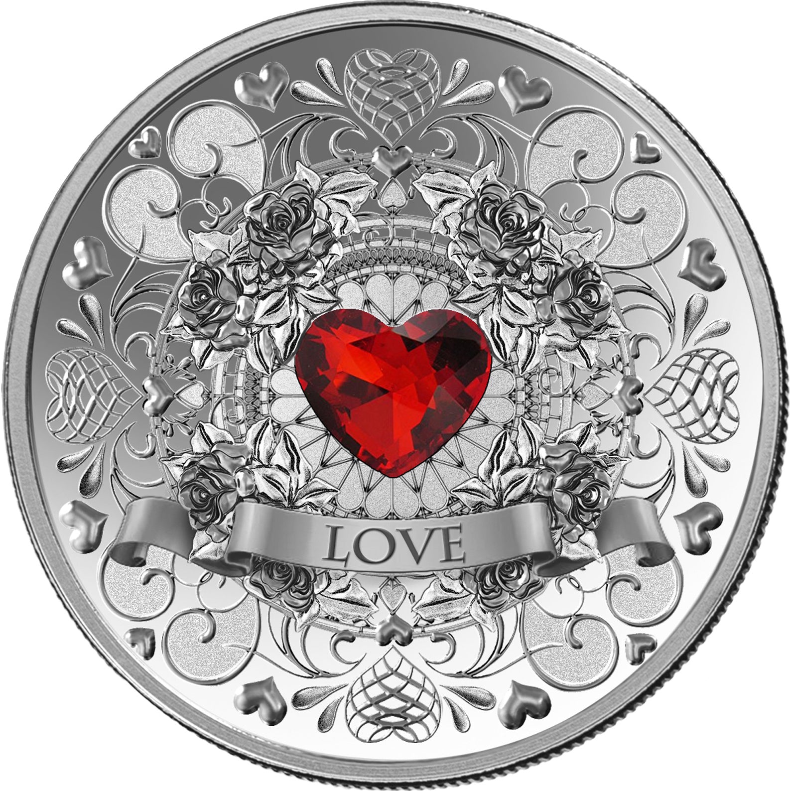 PAMP Suisse 1oz Fine Silver Coin 'Luminous Love'