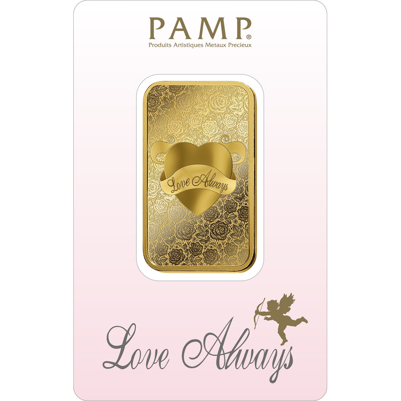 PAMP Suisse 1oz Fine Gold Mint Bar - 'Love Always'