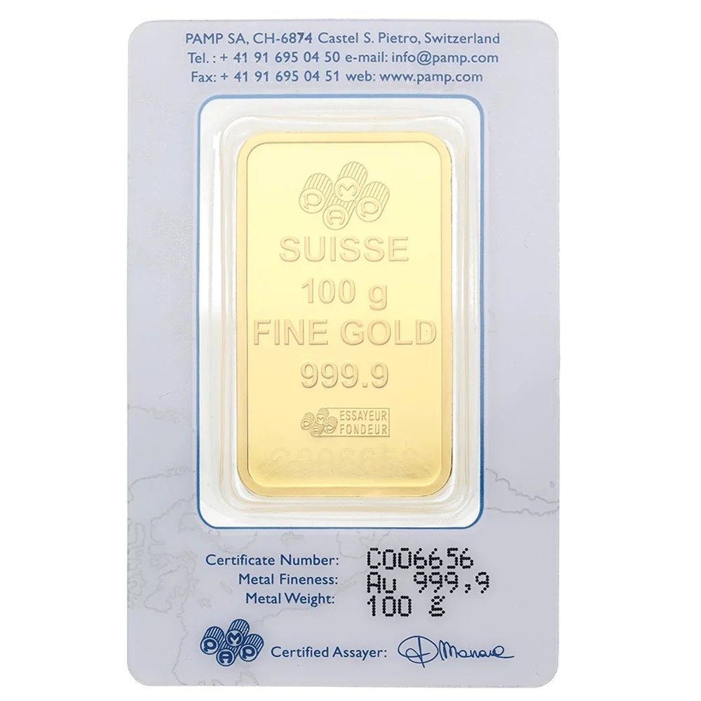 PAMP Suisse 100g Fine Gold Mint Rosa Bar