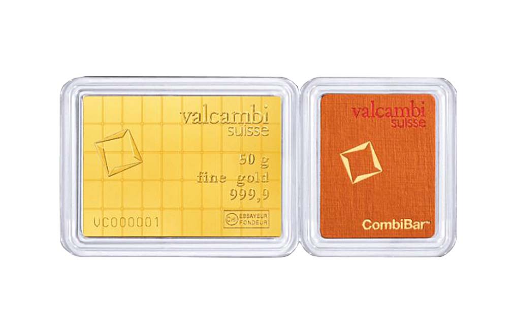 Valcambi 50g Gold CombiBar (50 x 1g)