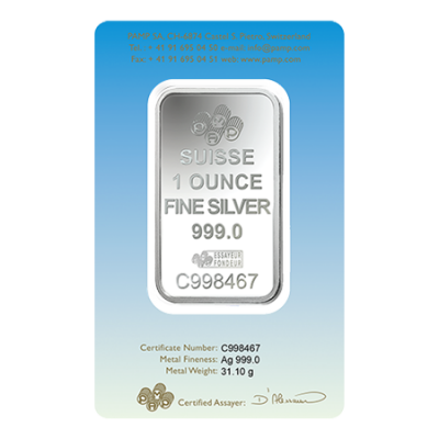 PAMP Suisse 1oz Fine Silver Mint Bar - Romanesque Cross