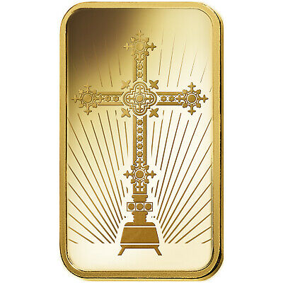 PAMP Suisse 1oz Fine Gold Mint Bar - Romanesque Cross